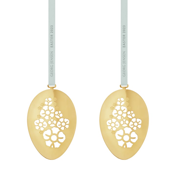 Georg Jensen ripustettava pääsiäismuna 2023 2-pakkaus - Kulta-koriste - Georg Jensen