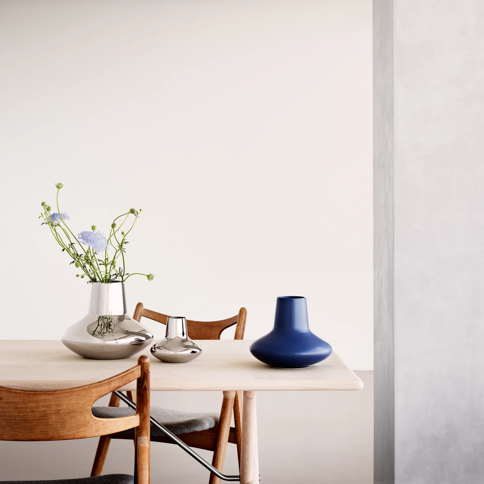 Henning Koppel maljakko, ruostumatonta terästä, Suuri, 22,2 cm Georg Jensen