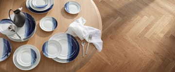 Koppel lounaslautanen koriste Ø22 cm - Valkoinen-sininen - Georg Jensen