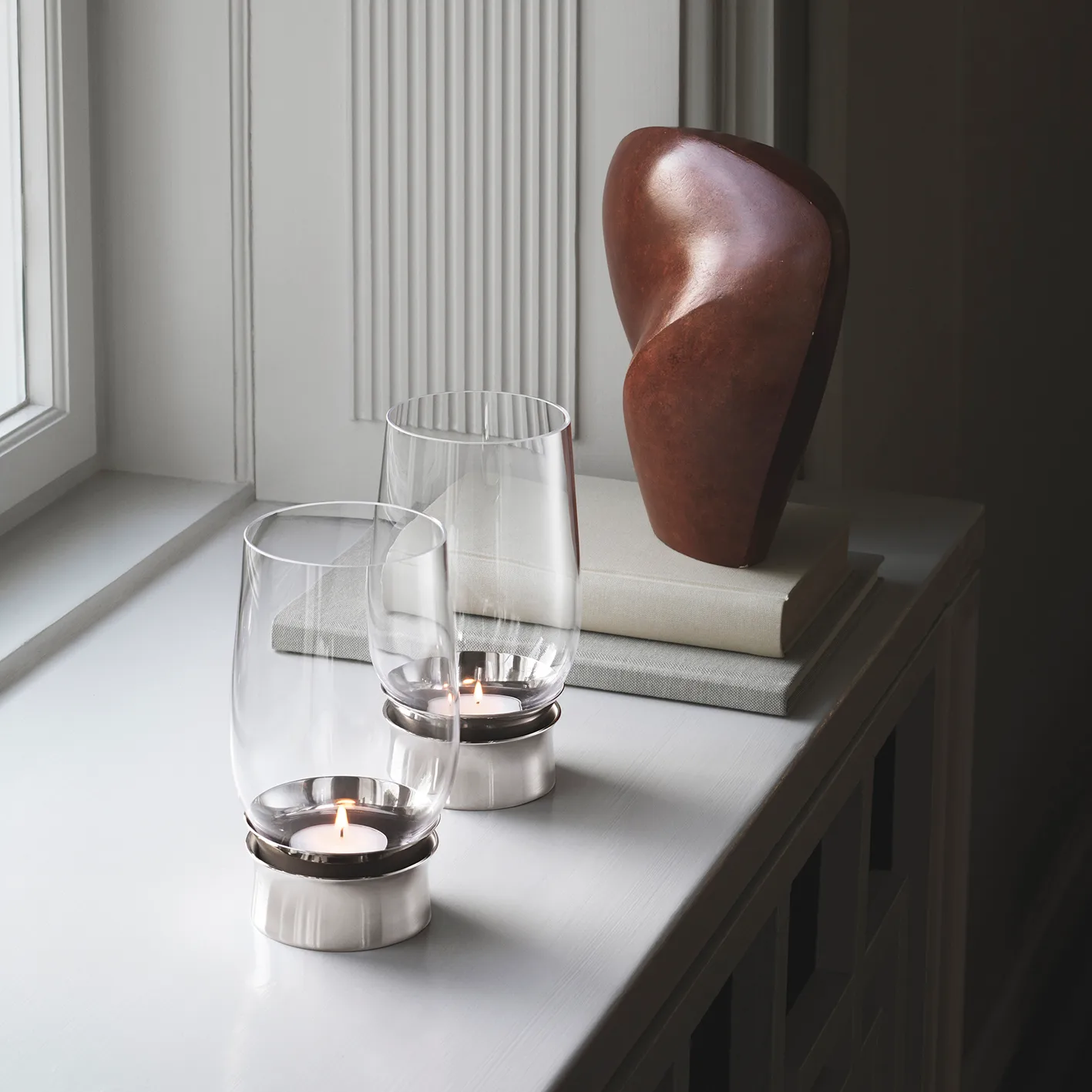 Lumis kynttilälyhty, Ruostumaton teräs Georg Jensen