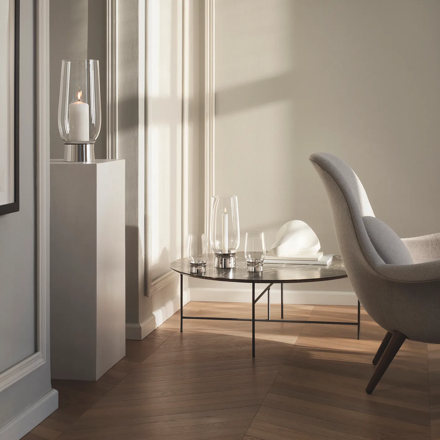 Lumis kynttilälyhty, Ruostumaton teräs Georg Jensen