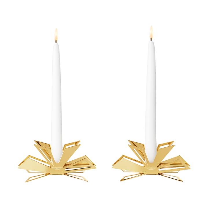 Vuoden 2025 kynttilänjalka 2-pack - Kultapinnoitettu sinkkiseos - Georg Jensen