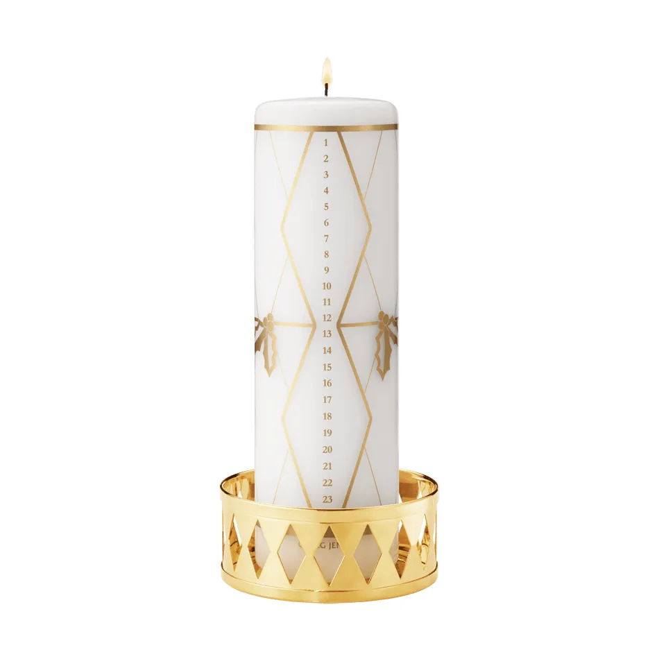 vuoden 2026 kalenterikynttilä, kultapainatus Georg Jensen
