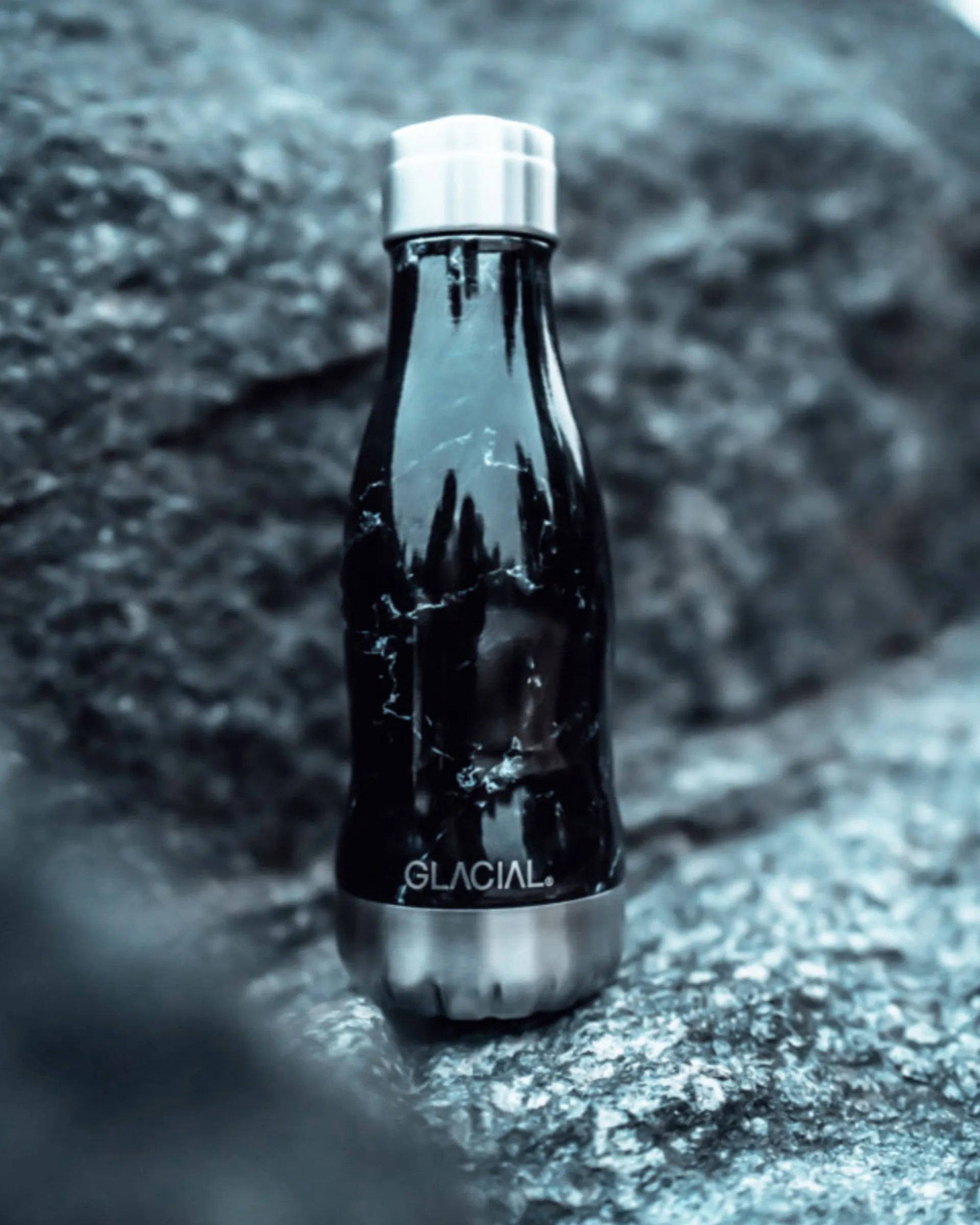 Glacial vesipullo 280 ml, Black marble Glacial