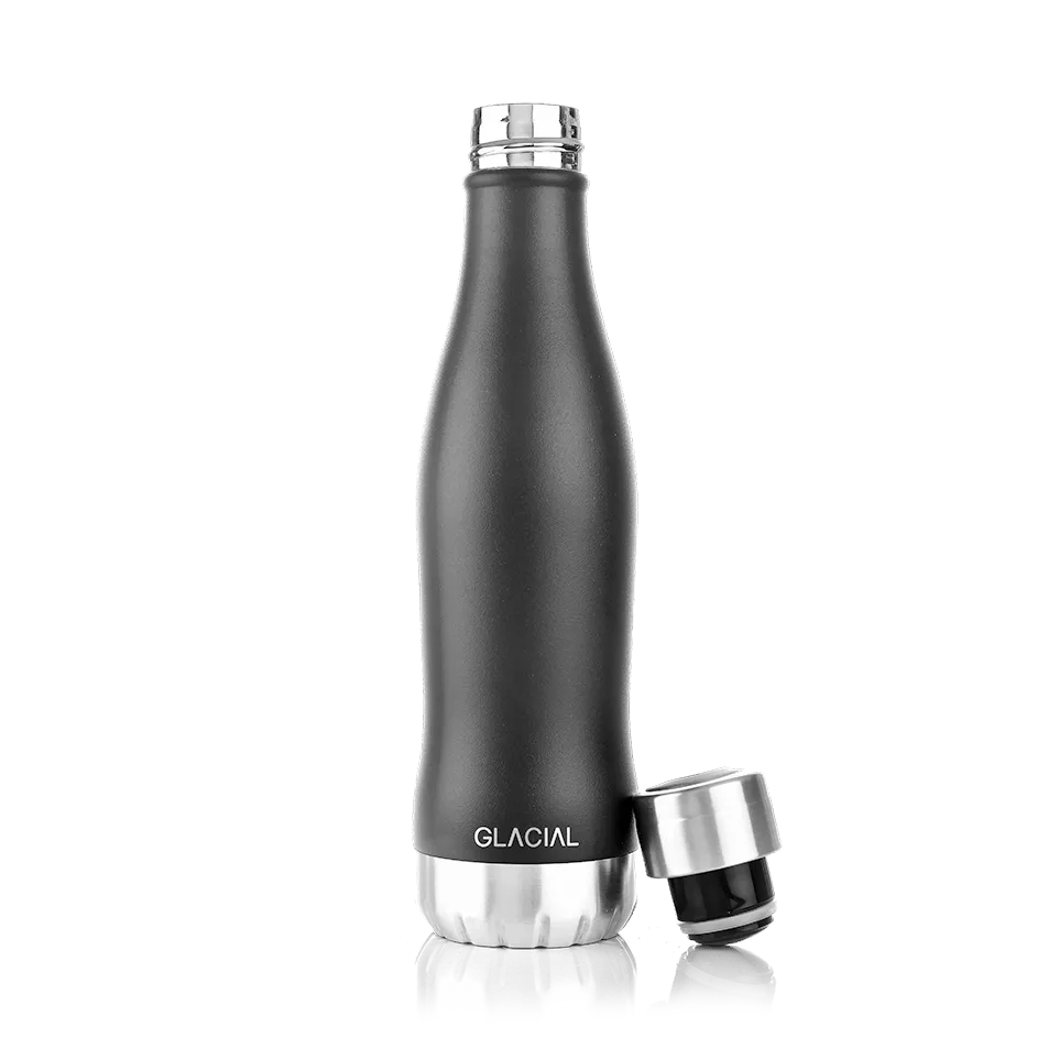 Glacial vesipullo 400 ml, Matte black Glacial