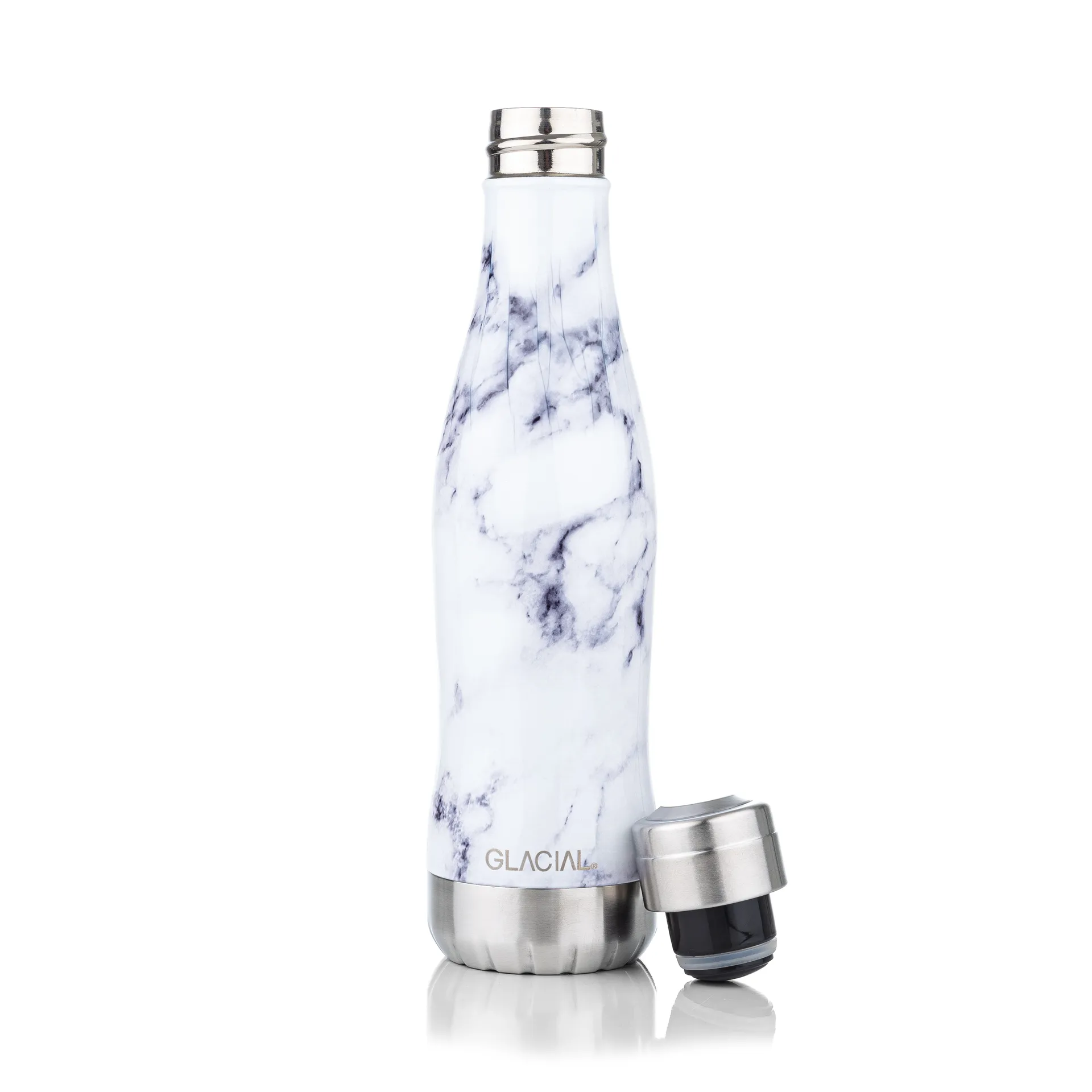 Glacial vesipullo 400 ml, White marble Glacial
