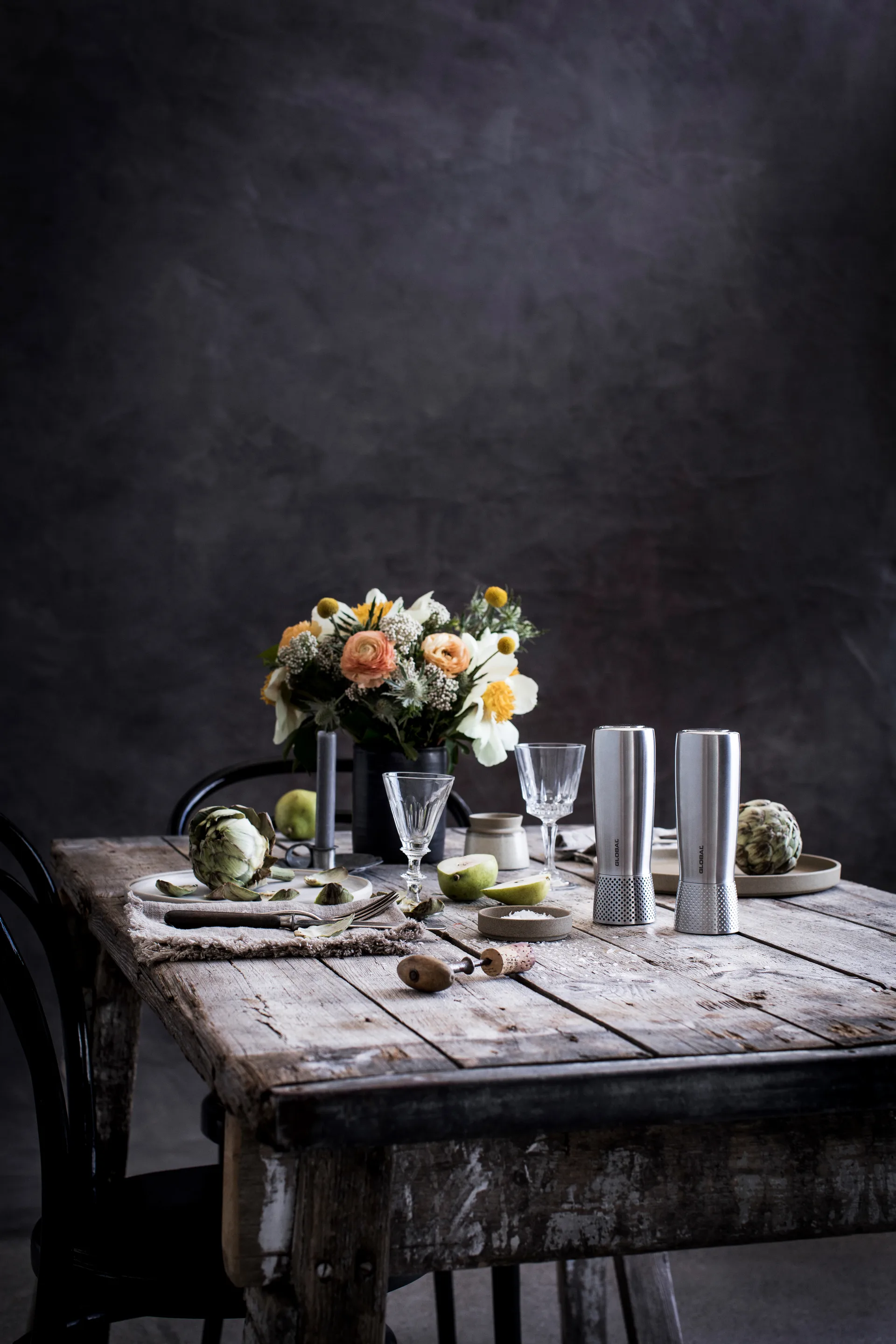 Global suola- ja pippurimyllysetti 18 cm, Ruostumaton teräs Global