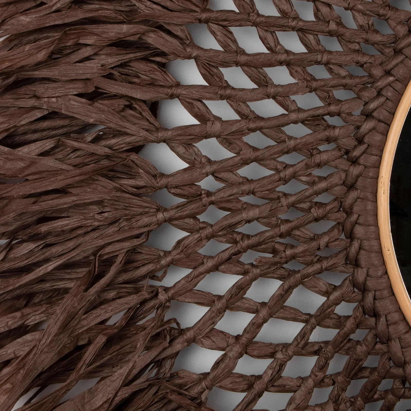 Boho seinävalaisin peilillä Ø 90 cm, Ruskea Globen Lighting