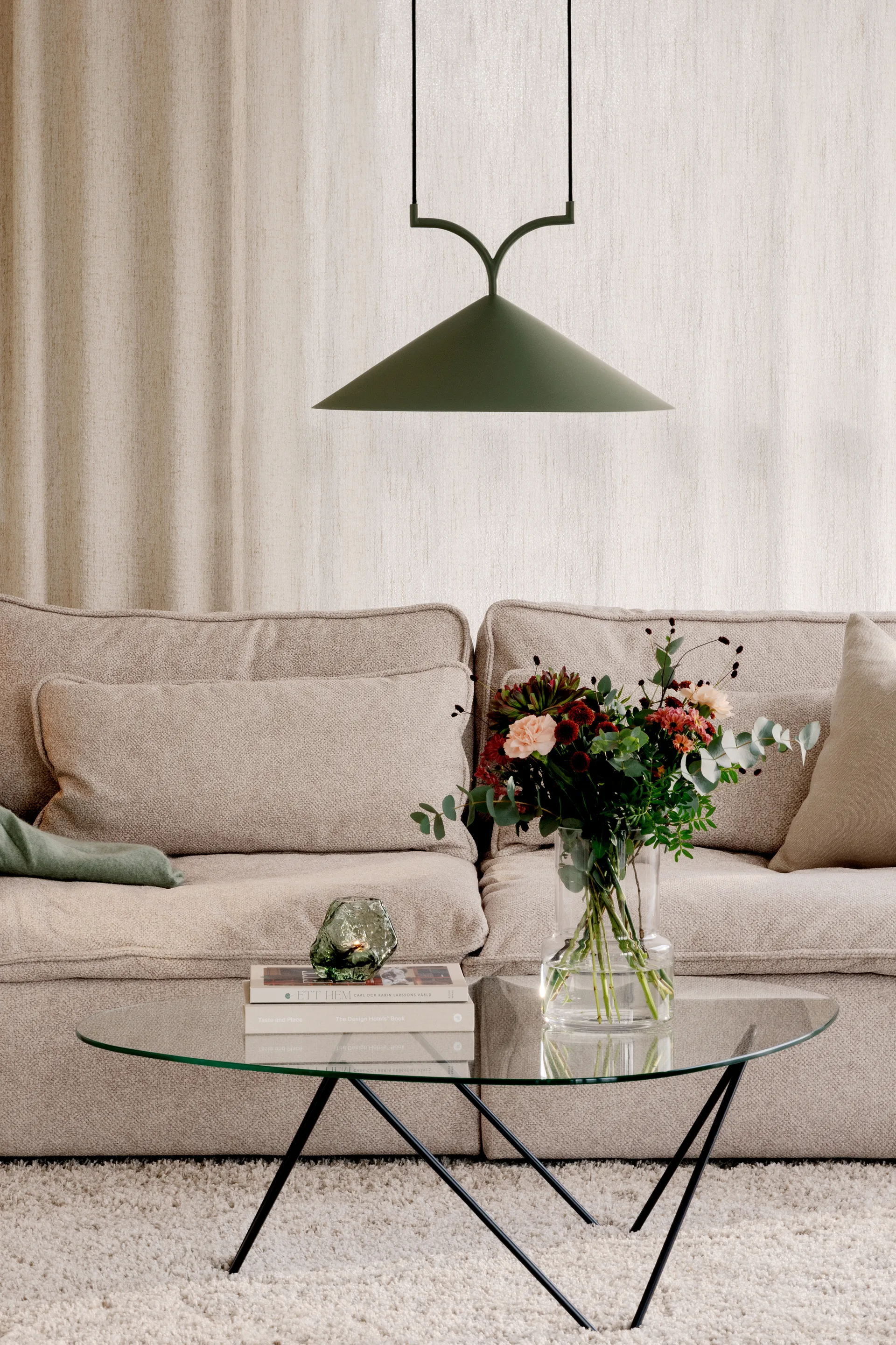 Curve riippuvalaisin 50, Vihreä Globen Lighting