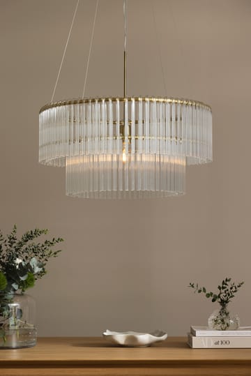 Hook 60 riippuvalaisin - Klar-harjattu messingistä - Globen Lighting