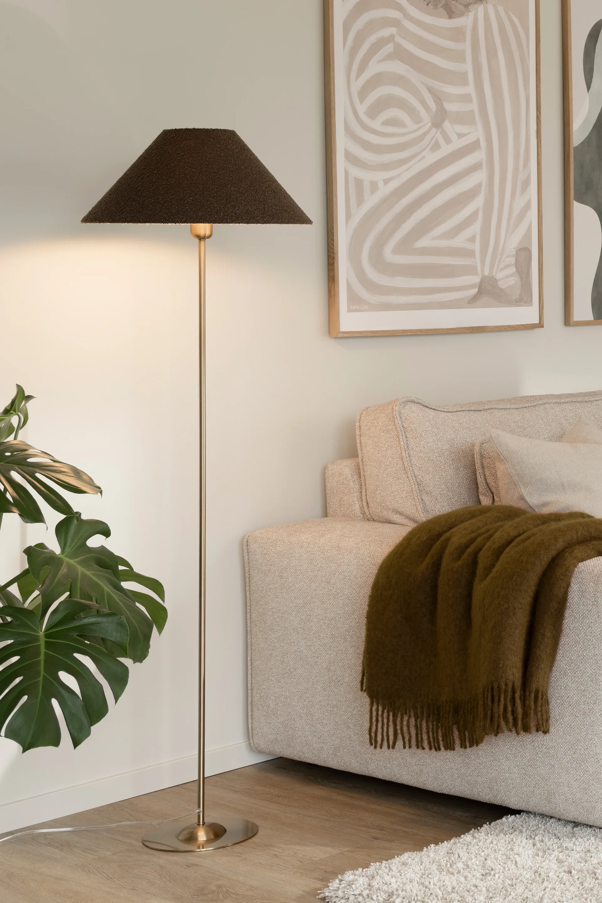 Iris 45 lampunvarjostin, Bouclé mocha Globen Lighting