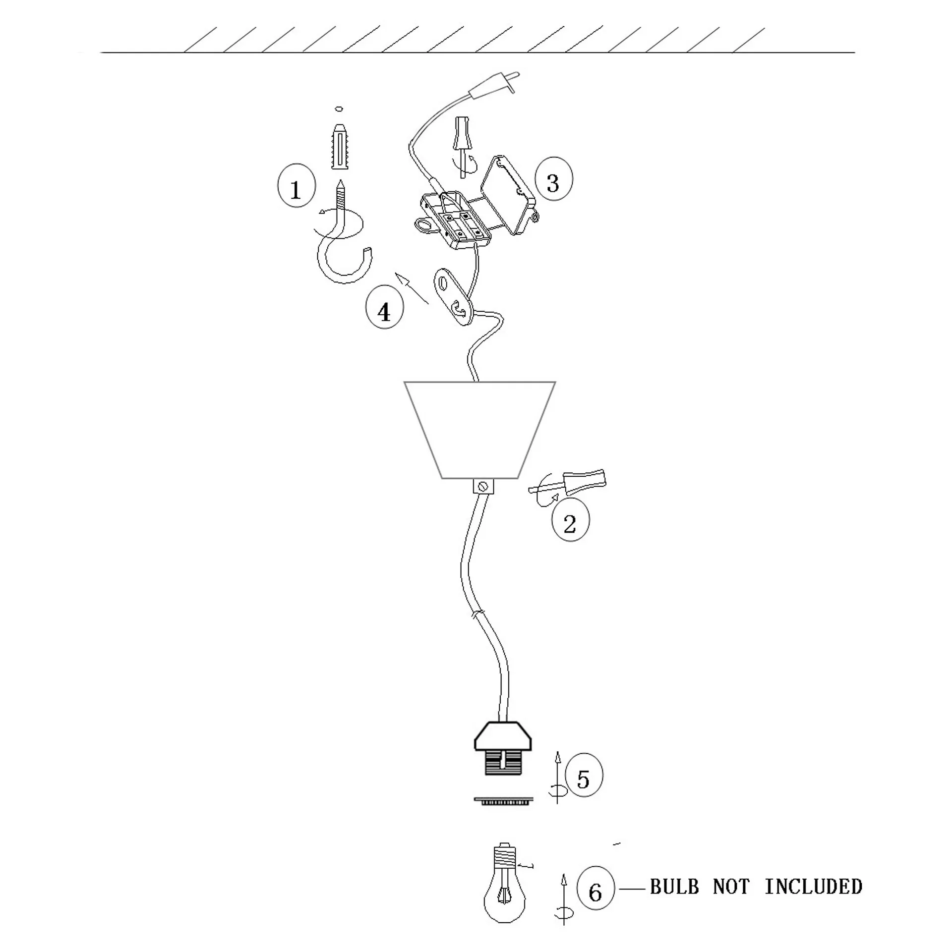 Lampun ripustinsarja sisätiloihin IP20, Musta-läpinäkyvä Globen Lighting