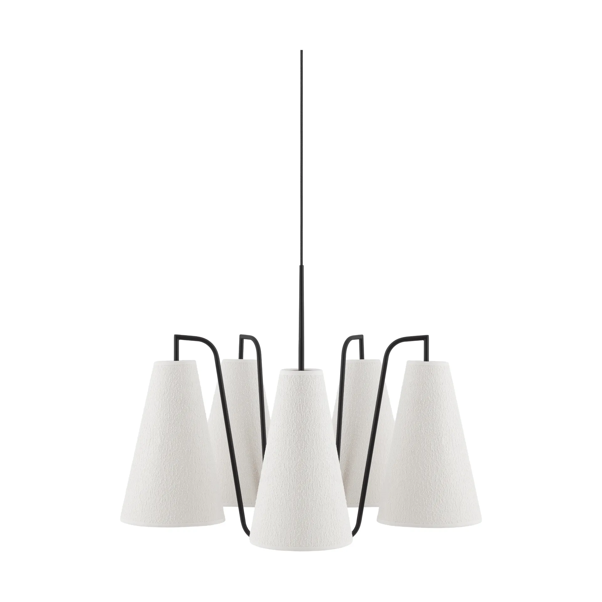 Lou riippuvalaisin, 5, valkoinen bouclé-musta, 67x67 cm Globen Lighting