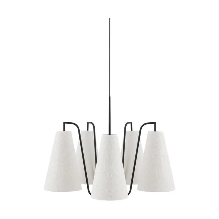 Lou riippuvalaisin - 5, valkoinen bouclé-musta, 67x67 cm - Globen Lighting