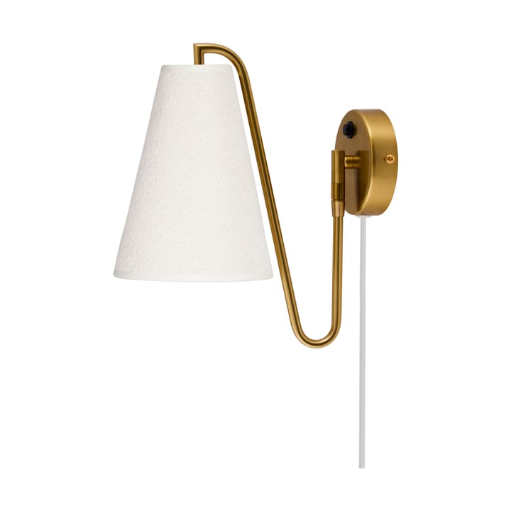 Lou seinävalaisin - Bouclé valkoinen-harjattu messinki - Globen Lighting