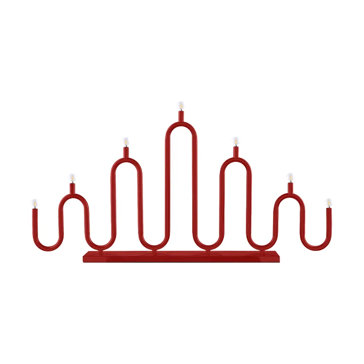 Noel 7 -adventtikynttelikkö - Punainen - Globen Lighting