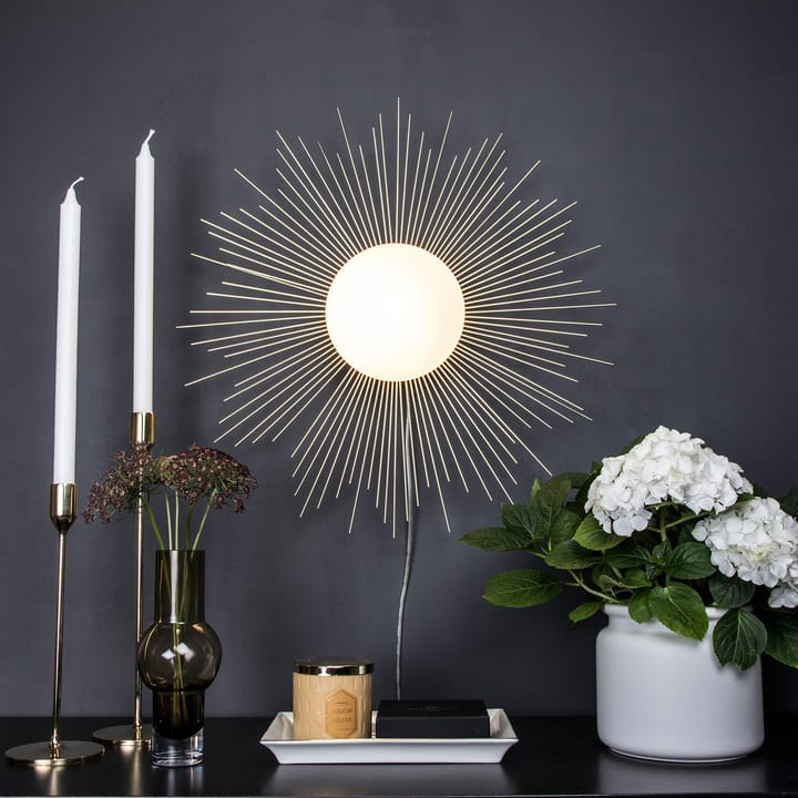 Soleil plafondi/seinävalaisin Ø 56 cm - Harjattu messinki - Globen Lighting