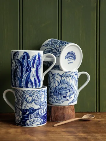 Hedgehogs awakening -muki 35 cl - Sininen - Götefors Porslin