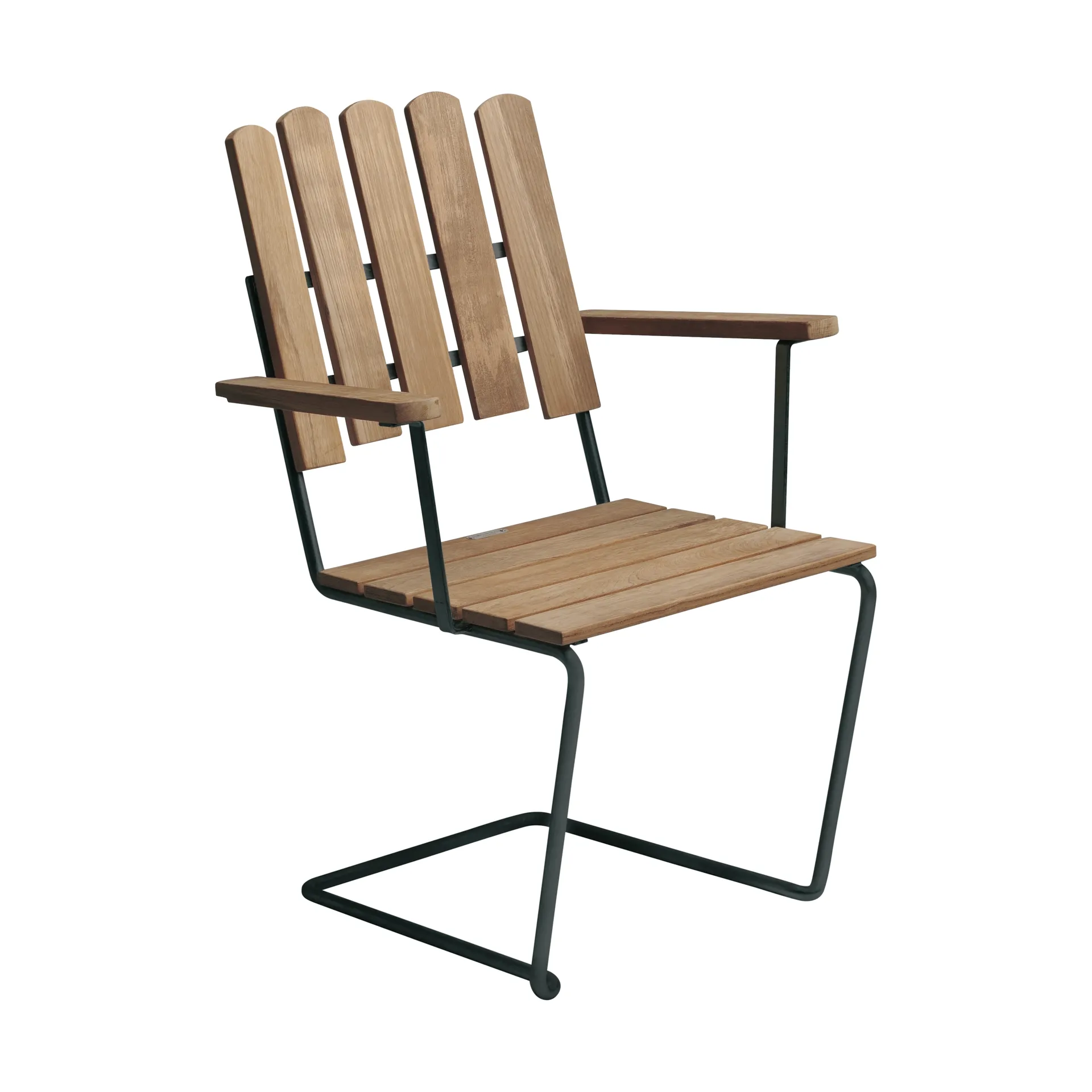 A2 nojatuoli, Käsittelemätön tiikki-musta Grythyttan Stålmöbler