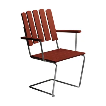 A2 nojatuoli - Tummanpunainen lakattu tammi lämpösinkitty runko - Grythyttan Stålmöbler