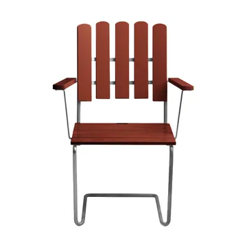 A2 nojatuoli - Tummanpunainen lakattu tammi lämpösinkitty runko - Grythyttan Stålmöbler