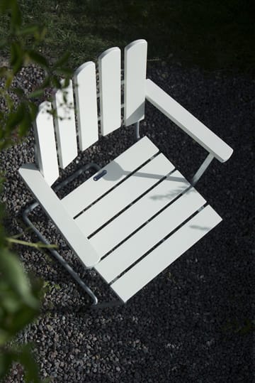 A2 nojatuoli - Valkoinen lakattu tammi-kuumasinkitty - Grythyttan Stålmöbler
