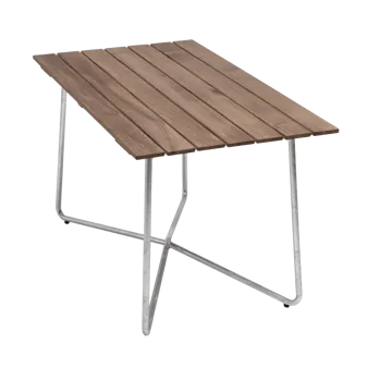 B25A pöytä - Tiikki-lämpösinkitty teline - Grythyttan Stålmöbler