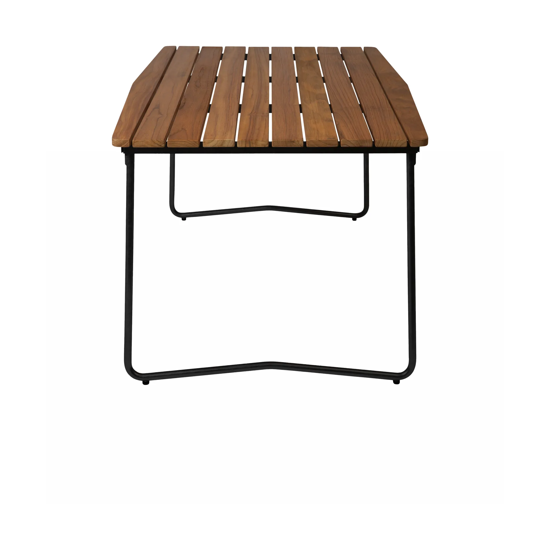 B31 ruokapöytä, Käsittelemätön tiikki-musta Grythyttan Stålmöbler