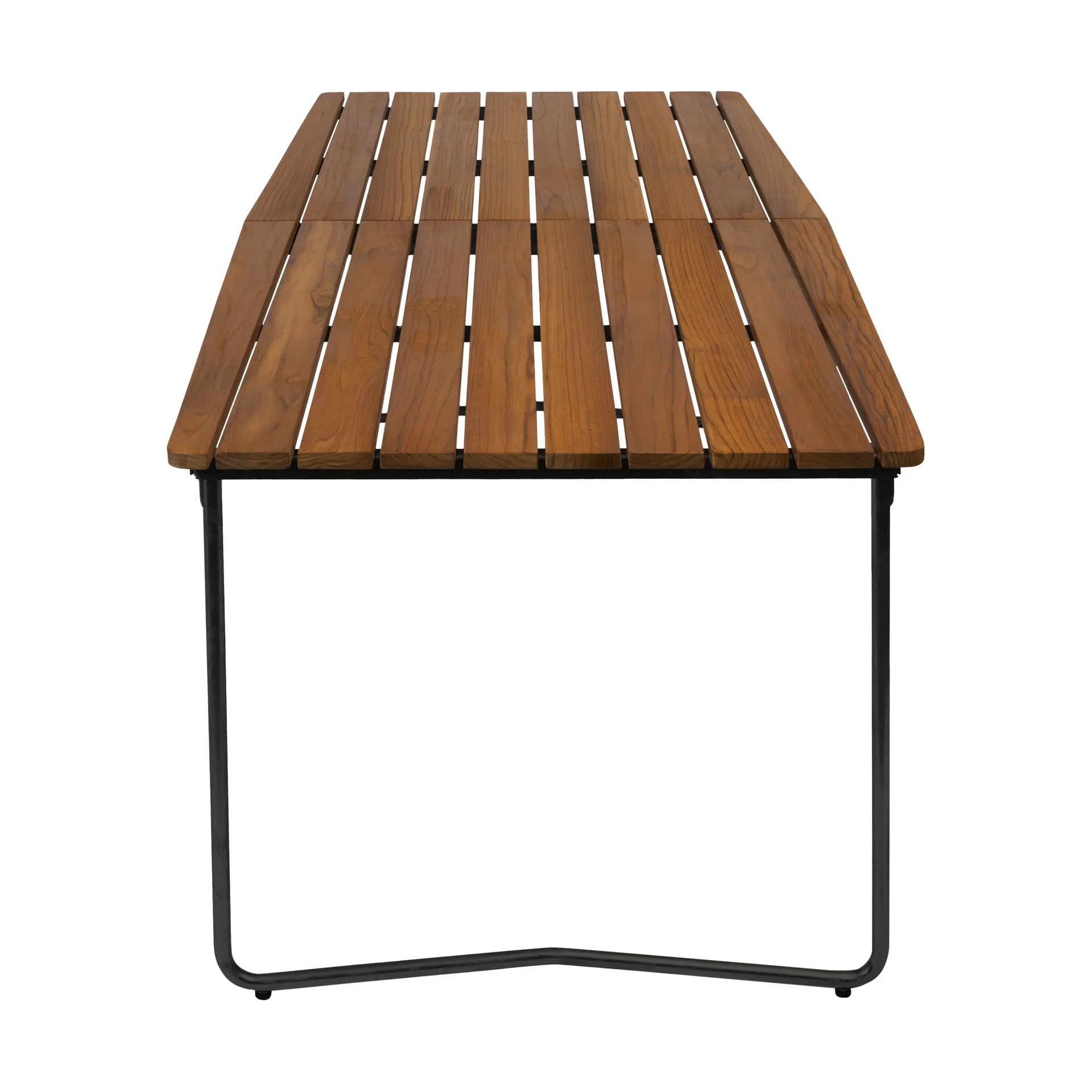 B31 ruokapöytä, Käsittelemätön tiikki-musta Grythyttan Stålmöbler