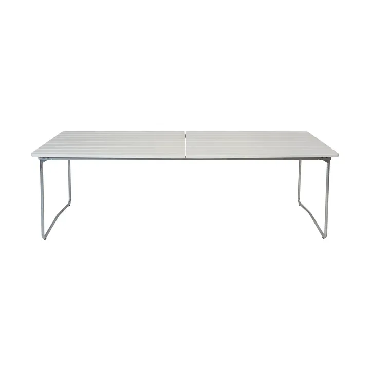 B31 ruokapöytä - Valkolakattu tammi-galvanoidut jalat - Grythyttan Stålmöbler