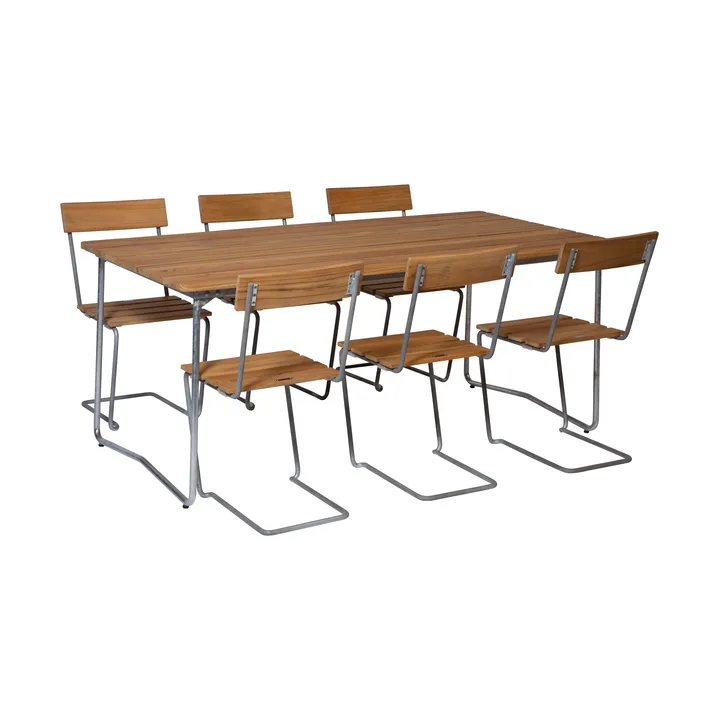 Grythyttan ruokailuryhmä B31 + 6kpl Tuoli 1 teak - Grythyttan Stålmöbler