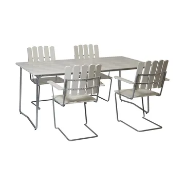 Grythyttan ruokailuryhmä valkoinen B31 170 cm + 4 kpl A2 - Grythyttan Stålmöbler