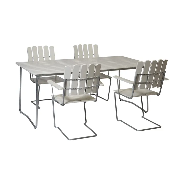 Grythyttan ruokailuryhmä valkoinen B31 170 cm + 4 kpl A2 - Grythyttan Stålmöbler