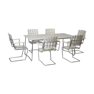 Grythyttan ruokailuryhmä valkoinen B31 170 cm + 6 kpl A2 - Grythyttan Stålmöbler