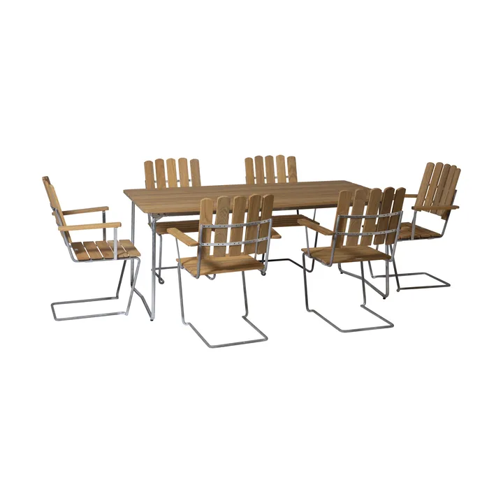 Grythyttan ruokaryhmä tammi B31 170cm + 6kpl A2 - Grythyttan Stålmöbler