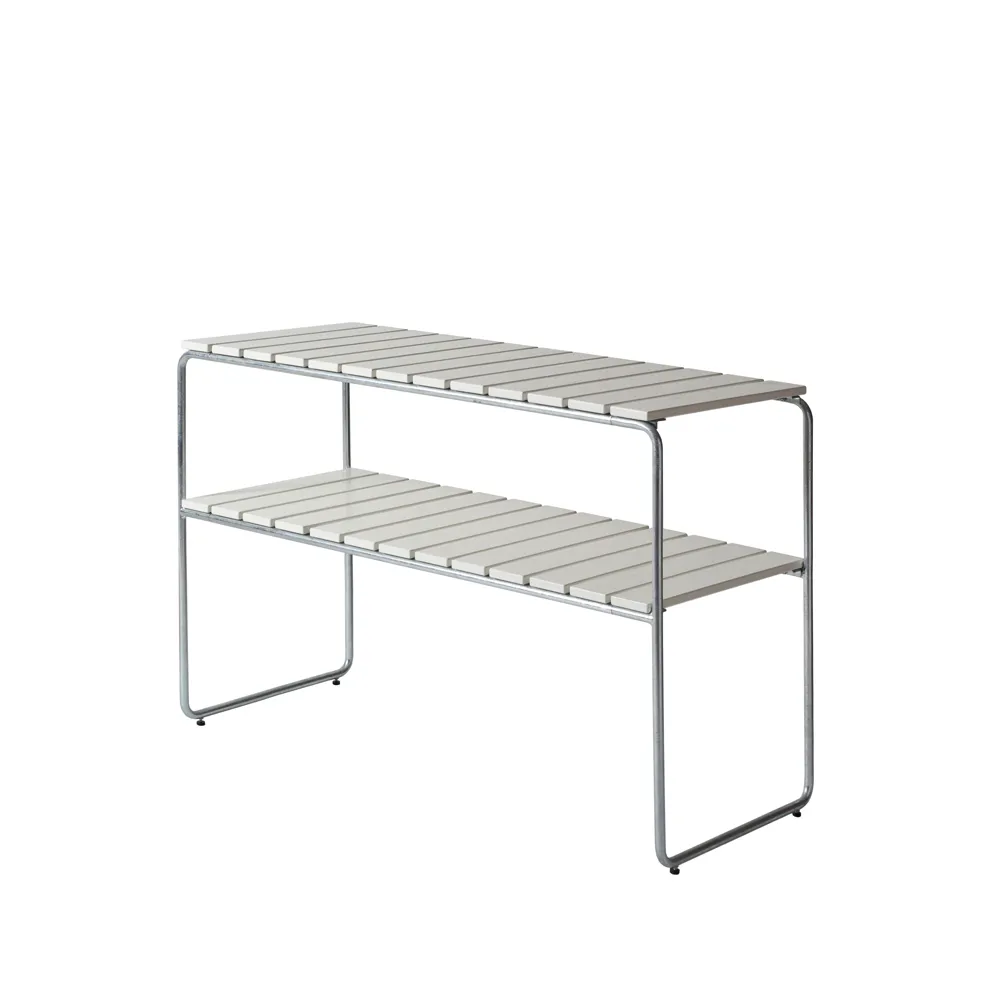 Grythyttan sivupöytä, Valkoinen lakattu-kuumasinkitty teline Grythyttan Stålmöbler