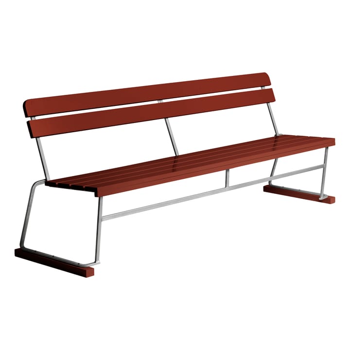 Sohva 5 - Dark red lacquered oak-galvanized base - Grythyttan Stålmöbler