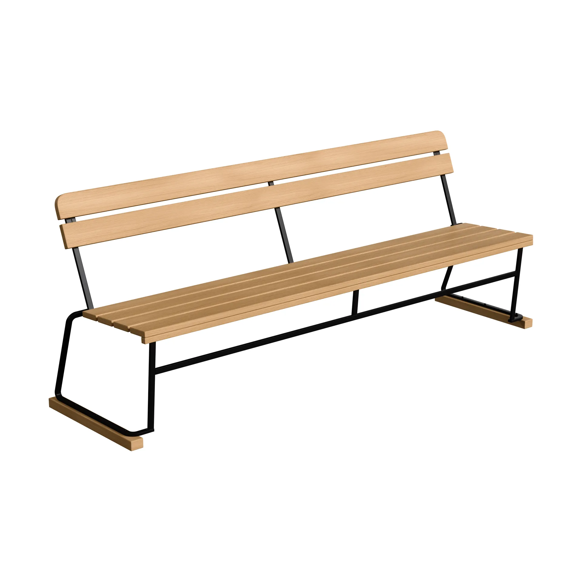 Sohva 5, Öljytty tammi musta teräsrunko Grythyttan Stålmöbler