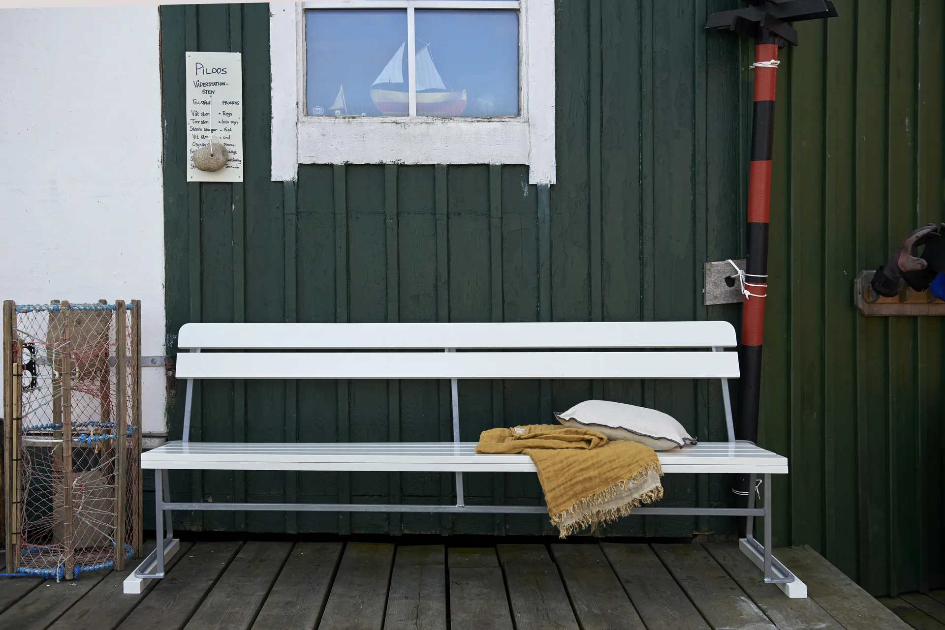 Sohva 5, Valkoinen lakattu tammi-kuumasinkitty teline Grythyttan Stålmöbler