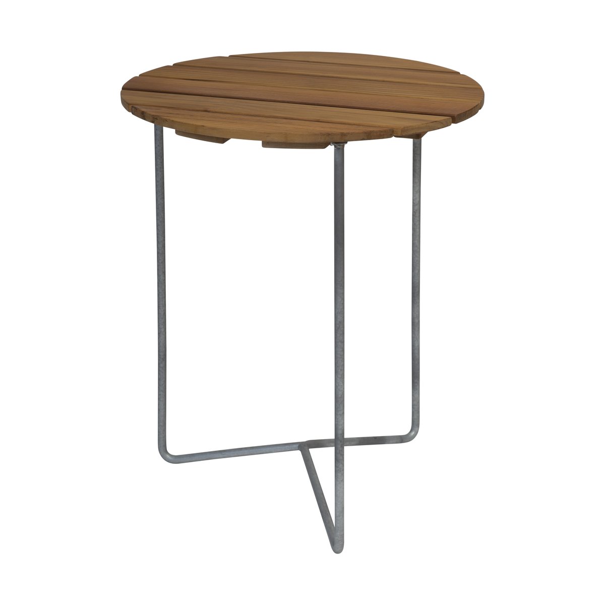 Grythyttan Stålmöbler Table 6B pöytä 60 cm Käsittelemätön tiikki - galvanoidut jalat