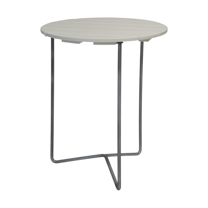 Table 6B pöytä Ø60 cm - Valkolakattu tammi-galvanoidut jalat - Grythyttan Stålmöbler