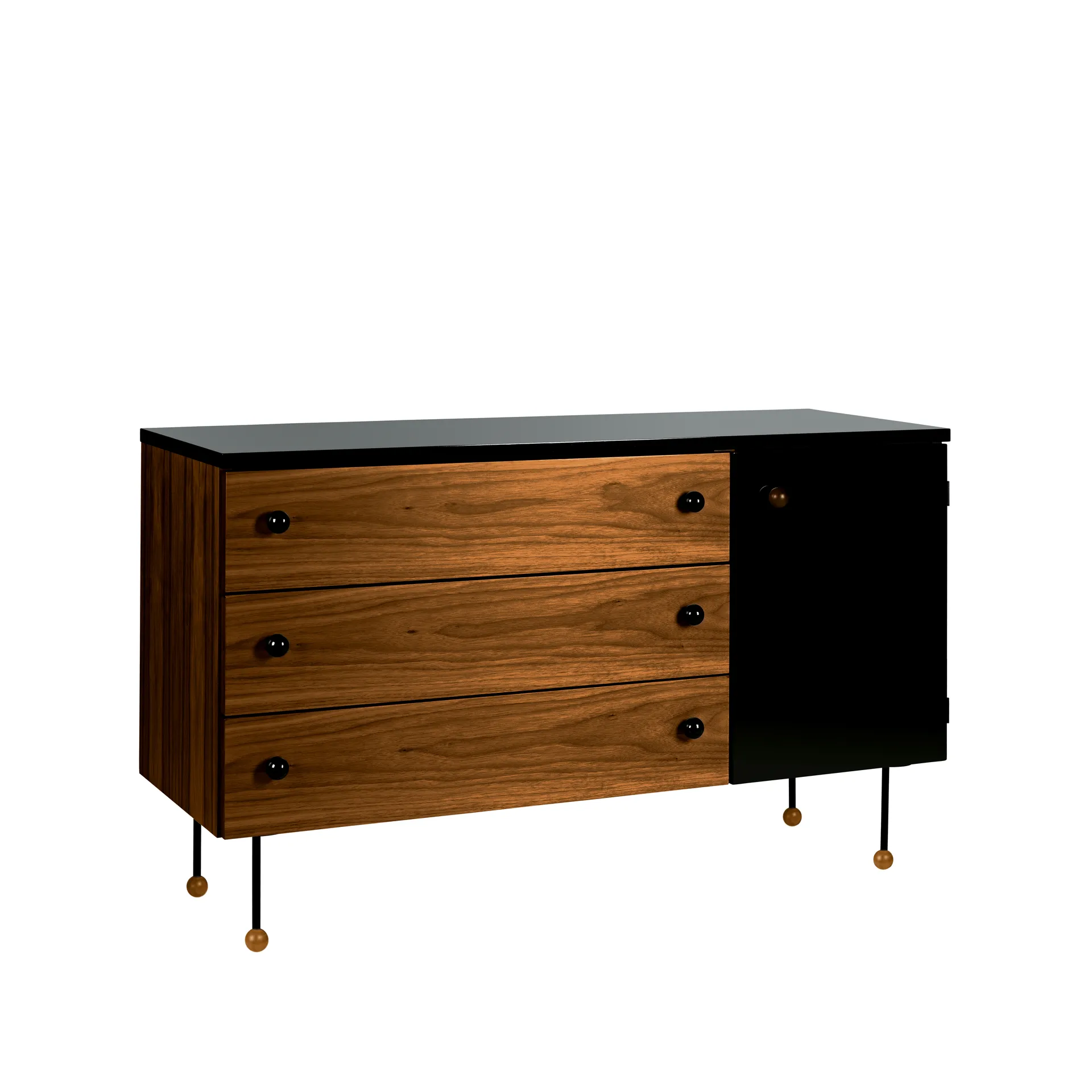 62 Dresser -lipasto, American walnut, 3 laatikkoa GUBI