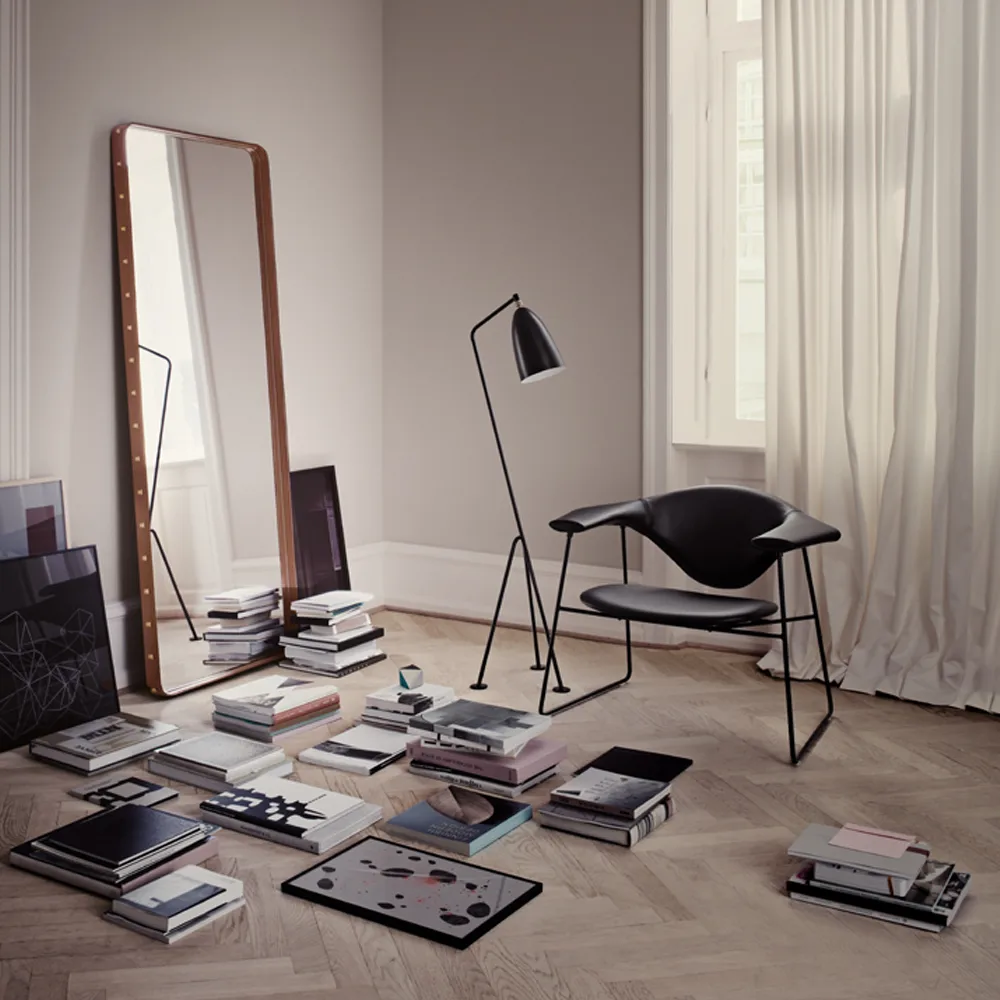 Adnet suorakulmainen peili, Brown, medium GUBI