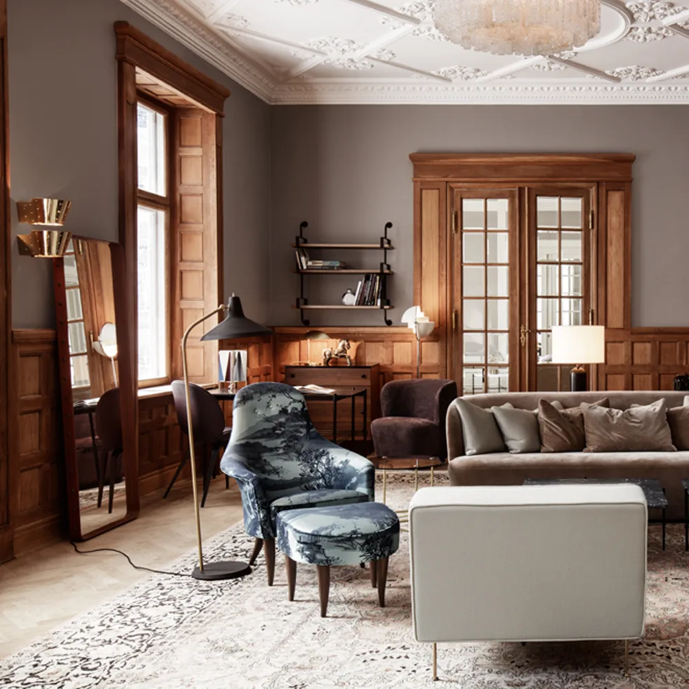 Adnet suorakulmainen peili, Brown, medium GUBI