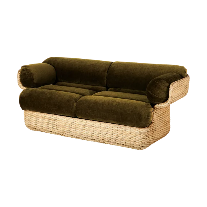 Basket 2-istuttava sohva kokonaan verhoiltu - Mumble Glamour Group 40-rottinki - GUBI