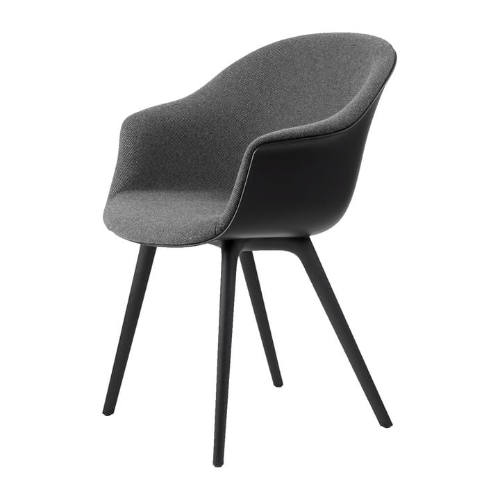 Bat Dining Chair front upholstered plastic base - Hallingdal 65 nro 173-black - GUBI