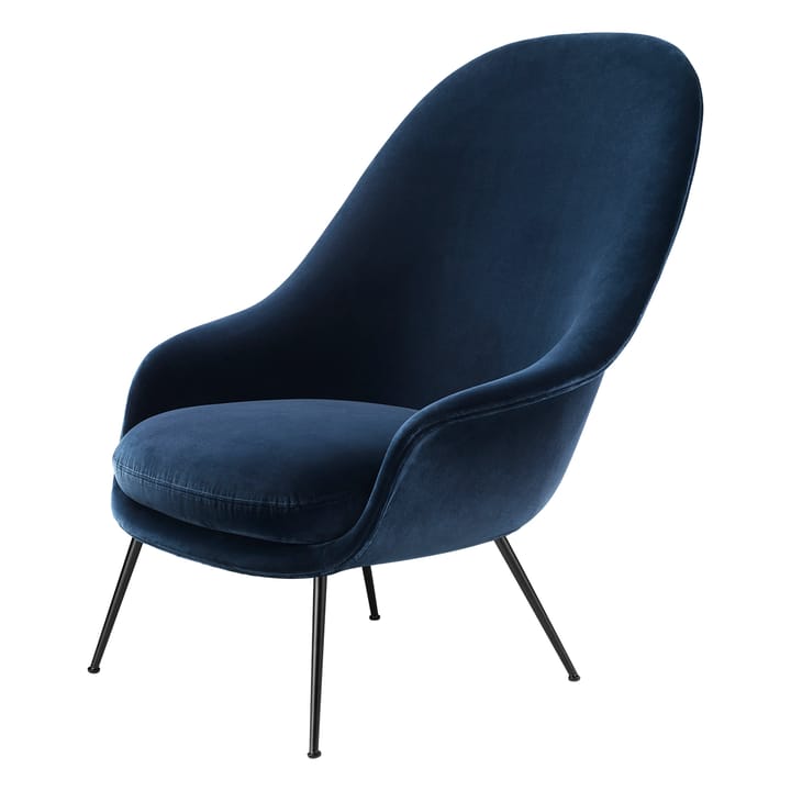 Bat loungetuoli mustat jalat - Navy Blue - Gubi
