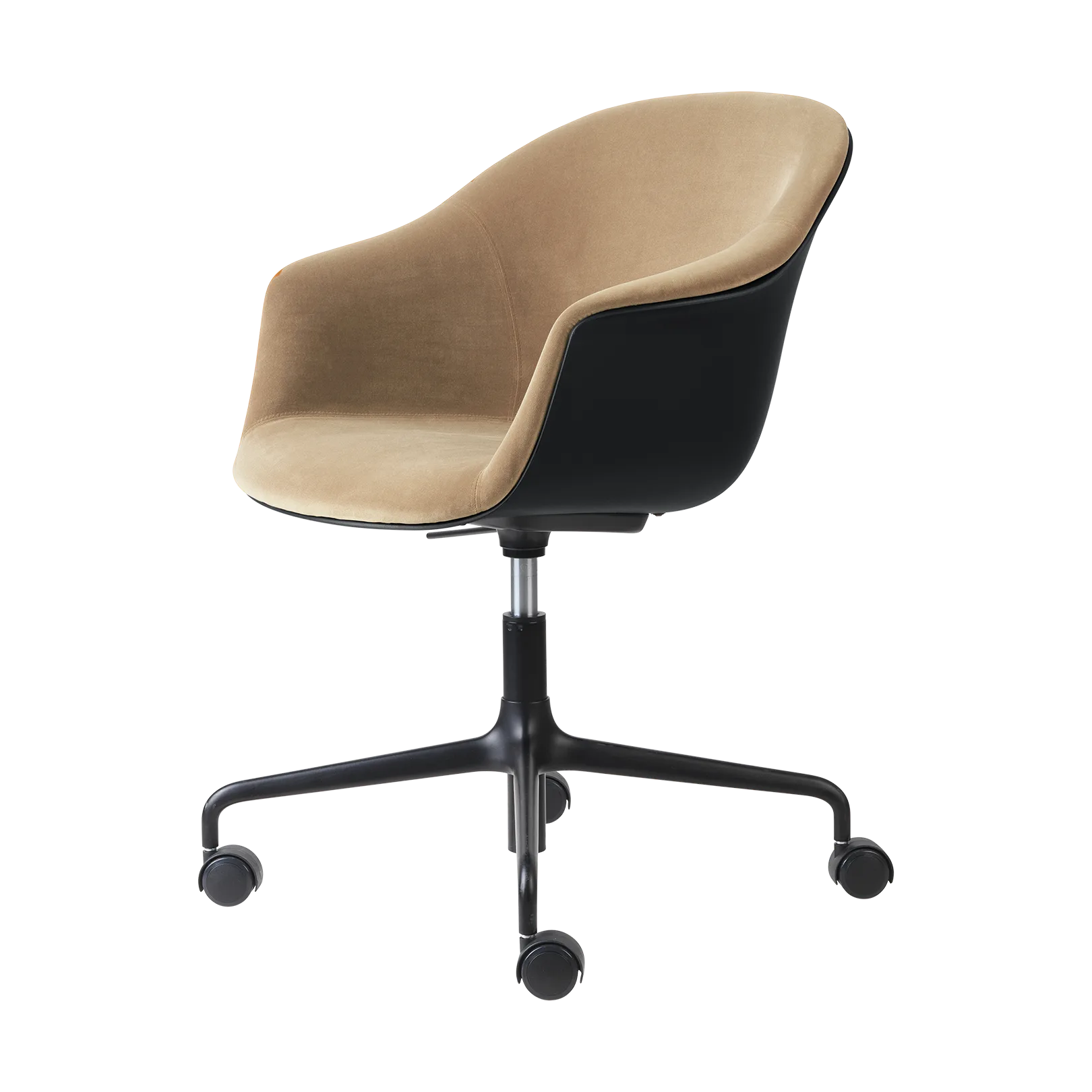 Bat Meeting Chair toimistotuoli etupuolelta verhoiltu, Dandy gubi 905 dune-black-black GUBI