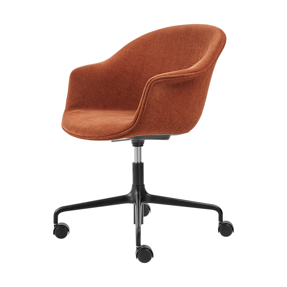 GUBI Bat Meeting Chair toimistotuoli, täysi verhoiltu Belsuede special fr dedar 133-mustilla jaloilla