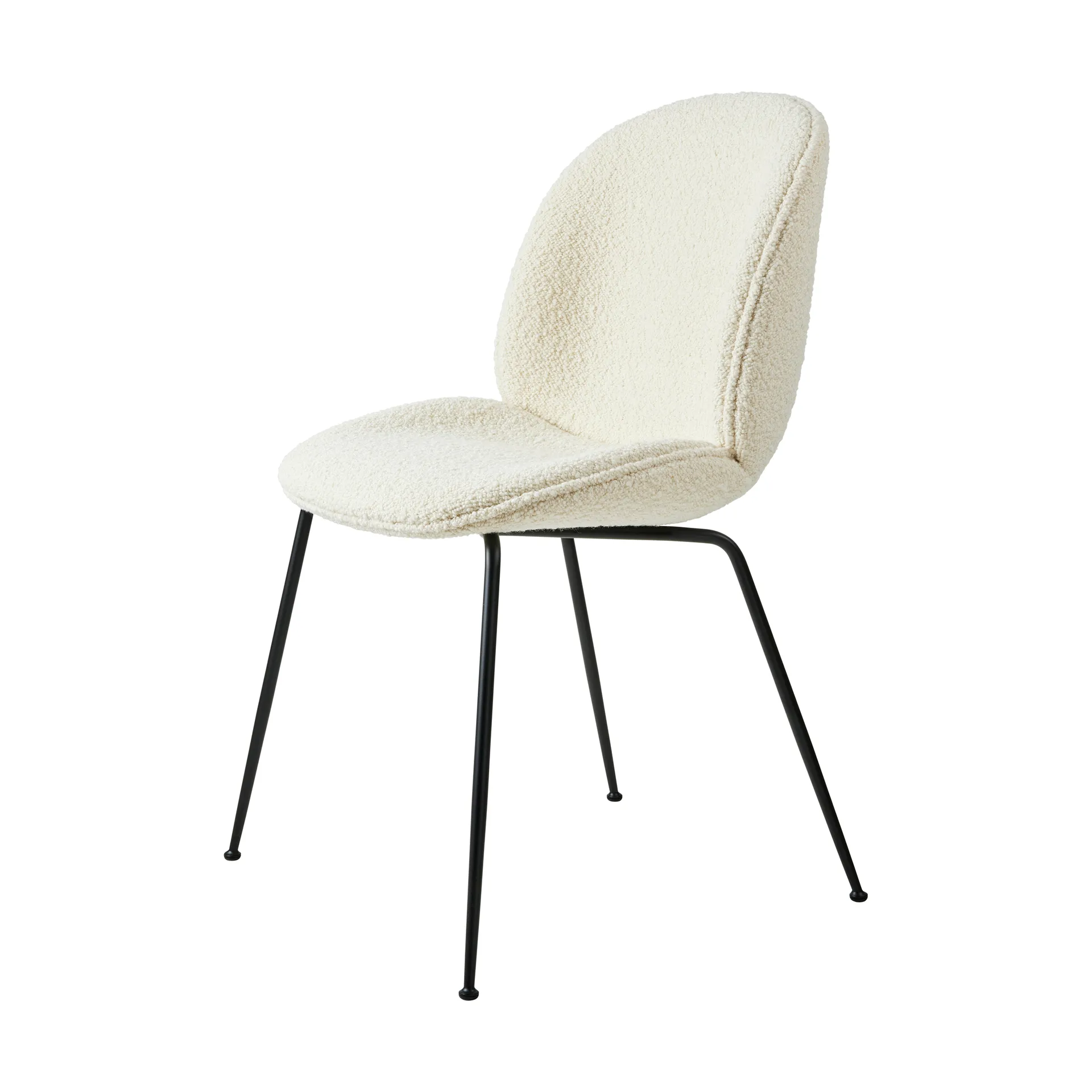 Beetle dining chair fully upholstered conic base, Karakorum 001-musta runko GUBI